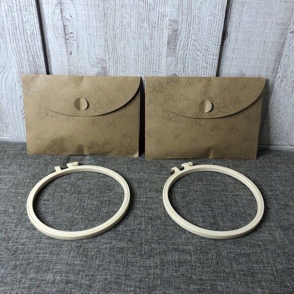 Embroidery Kits Puppy Dog Cat Rabbit Flowers Set of 2 Craft Spring Summer - Picture 2 of 8